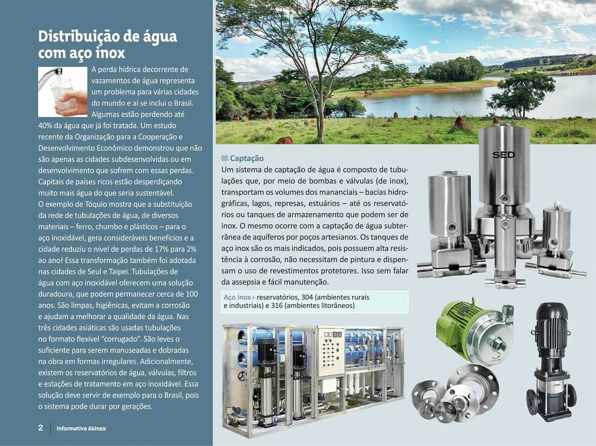 O inox na distribuição de água O inox na distribuição de água